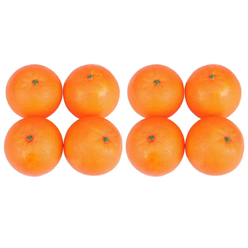

8 Pcs Soft Plastic Simulation Orange Fruit Home Decoration Burgundy