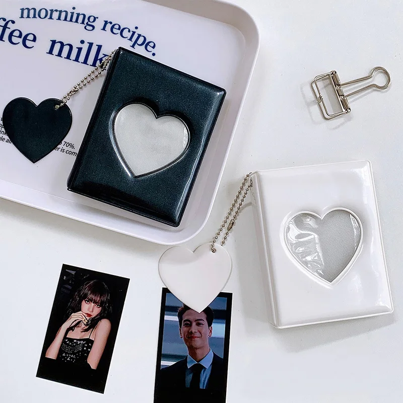 

3 inch Photocard Holder Heart Love Hollow Photo Album 32 Pockets Polaroid Album Mini Instax Pictures Storage Bag Collect Book