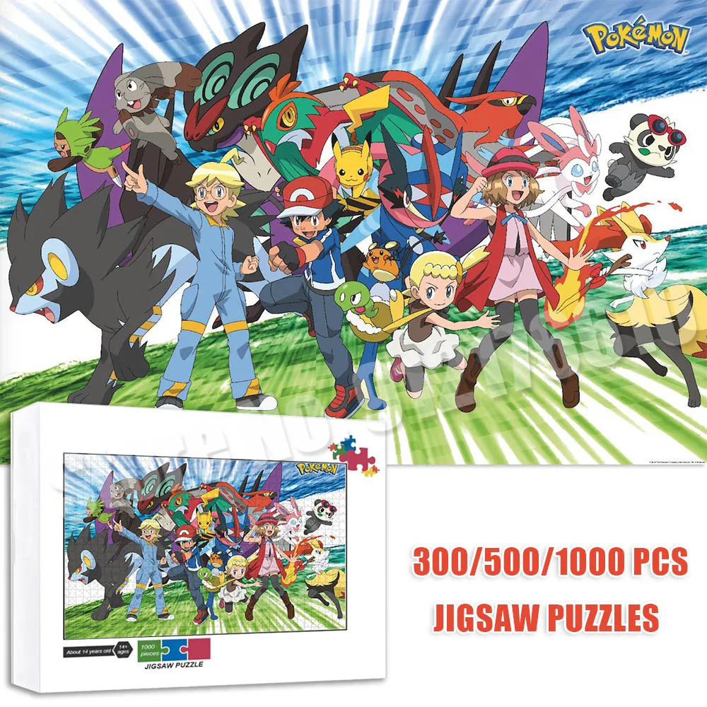 

Pokemon Pikachu Puzzles for Adults 300/500/1000 Pieces Jigsaw Puzzle Education Diy Educational Game Toys Kids New Year Gifts