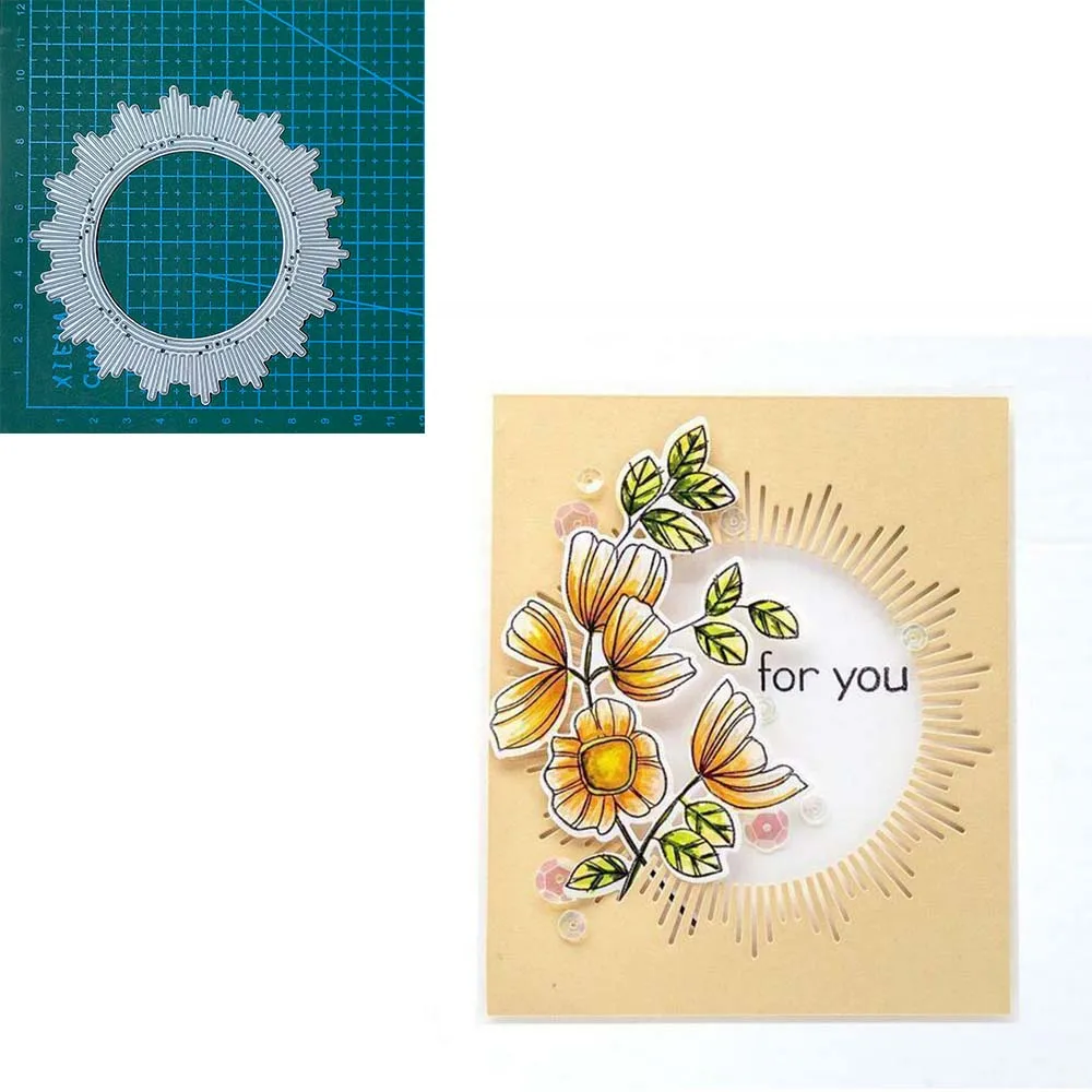 

metal cutting dies cut die Sunshine Burst Frame Scrapbooking dies paper knife mould blade punch steencils dies