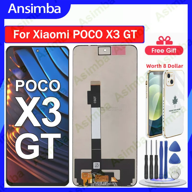 

[Бесплатная телефонная связь] Оригинальный ansimba для Xiaomi POCO X3 GT ЖК-дисплей сенсорный экран дигитайзер Запасные части дисплей аксессуары