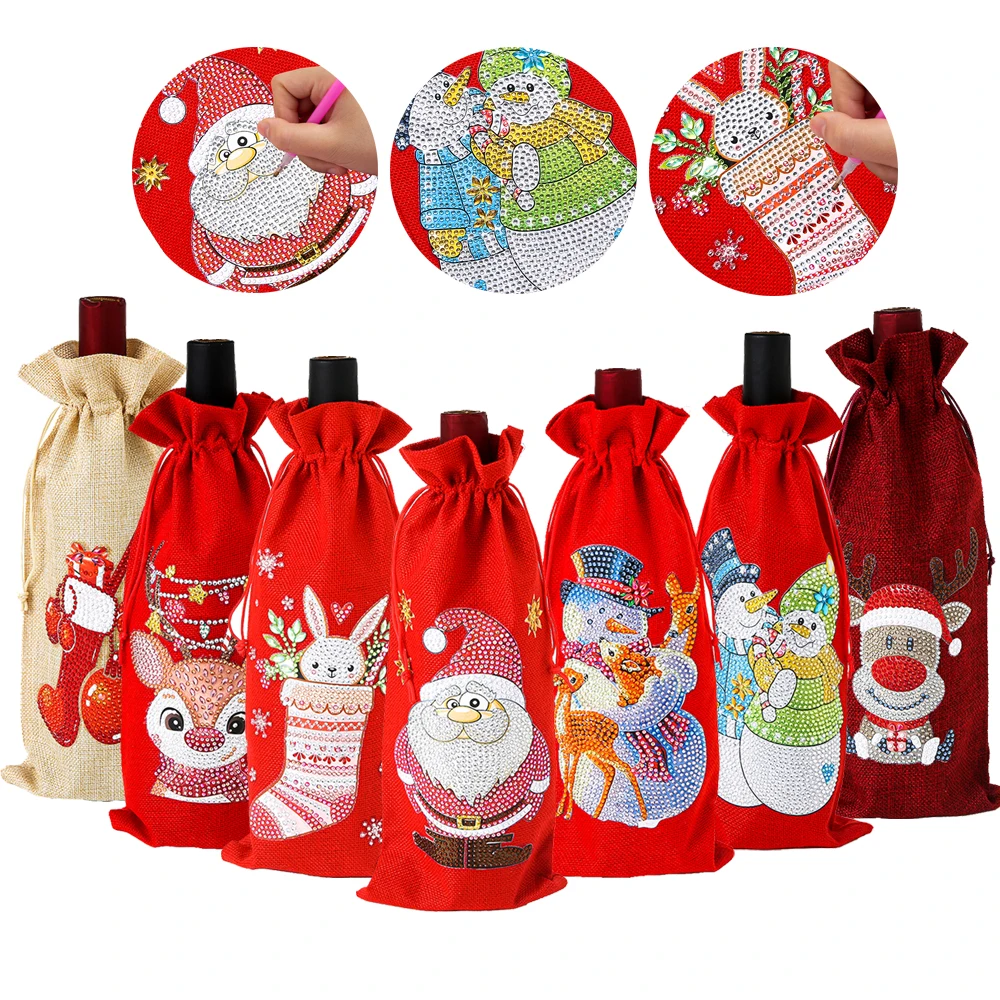 

5D бриллиантовый рисунок Рождество DIY мозаика особой формы Алмазная вышивка красное вино