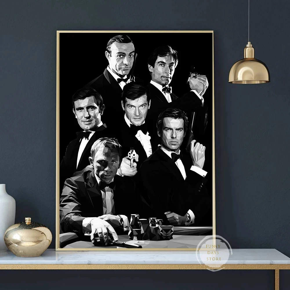 Постер из классического фильма Джеймс Бонд 007 холст с рисунком плакат и принты
