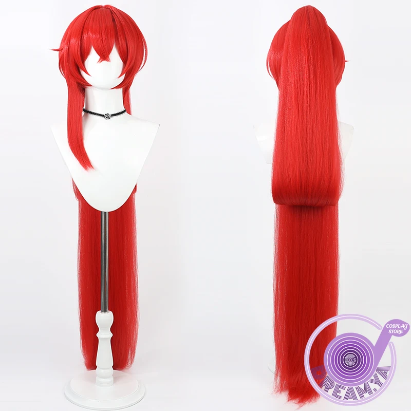 Парик для косплея Иньлин красный хвост длинные термостойкие синтетические