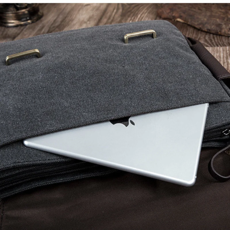 Men's Business Canvas Fashion Travel Bag Korean Version Shoulder Crossbody Bags for Men Retro Casual Briefcase Bolso De Hombre