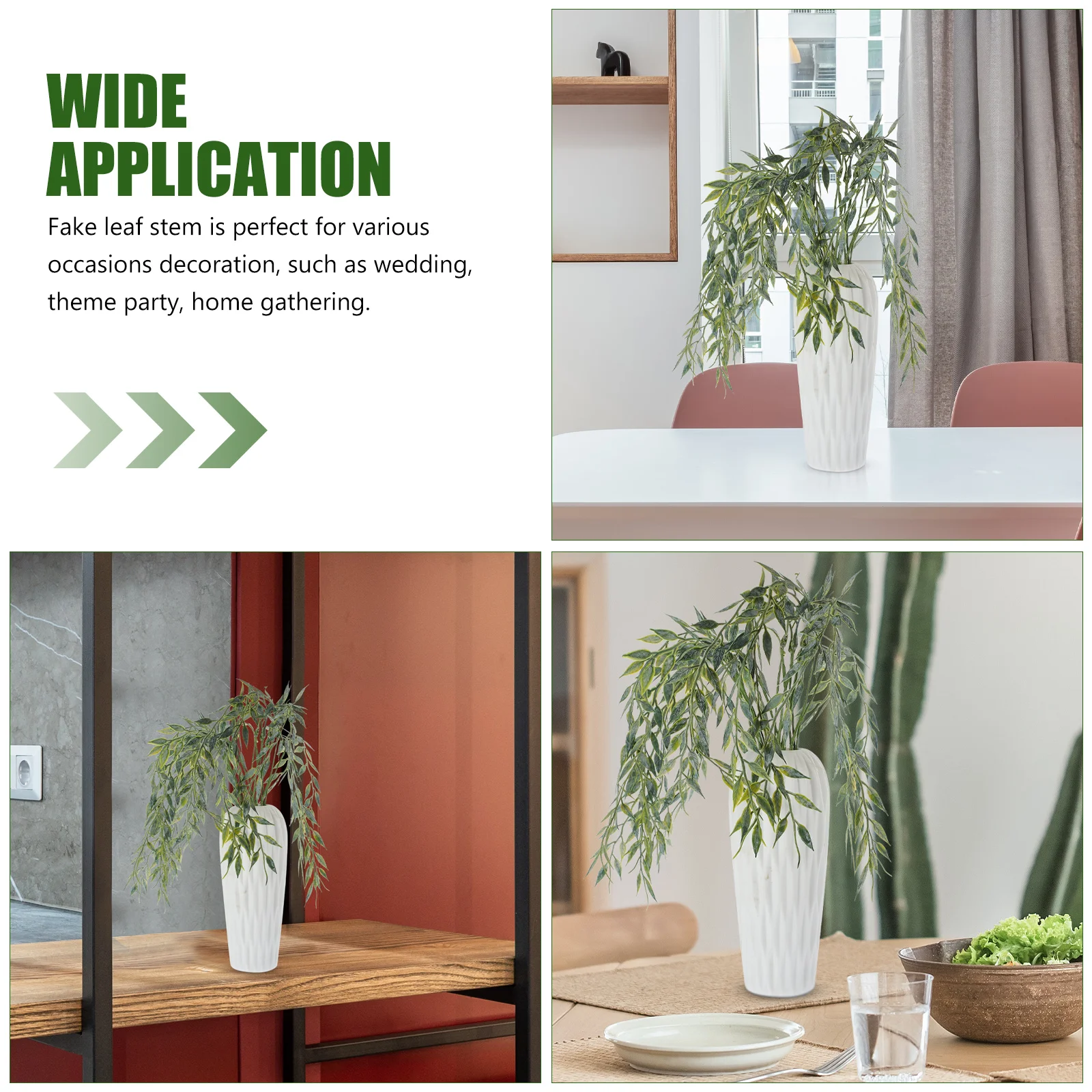 20 шт. искусственные ветки ивы имитация листьев декор для вазы стебли растений