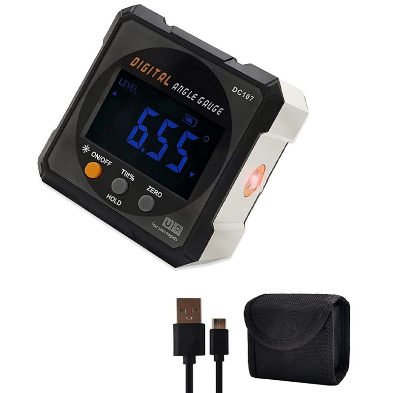 

Best Digital Angle Finder Protractor, Digital Level Angle Gauge Chargeable Digital Inclinometer Precise Angle Measuring Tool