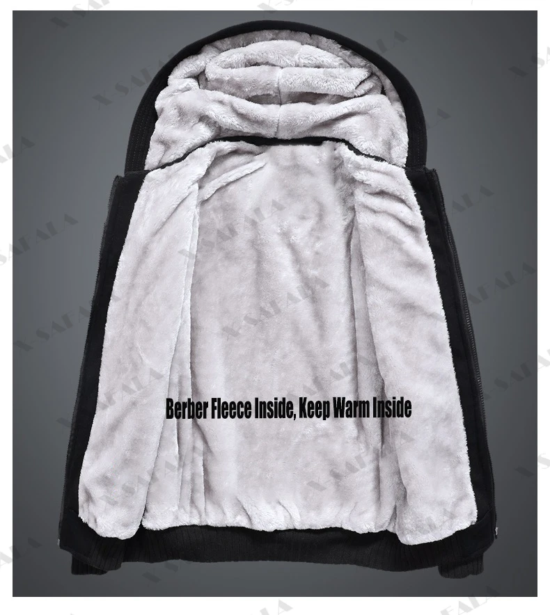 Colorful Mushroom Fungus 3D Print Men Warm Thick Fleece Zipper Hoodie Jacket Windproof Pullover Coat Hooded Outwear 4