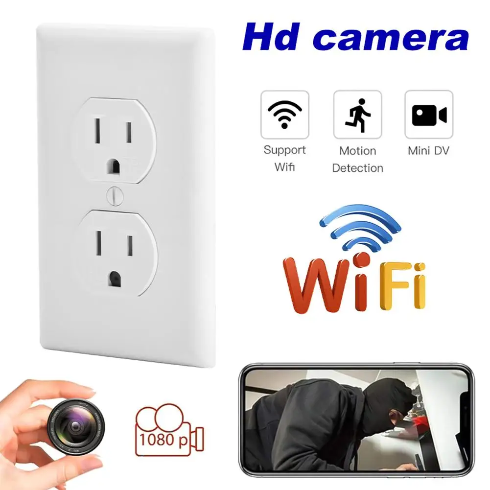 

1080P Socket Base Mini Camera Wifi Remote View IP Camera Night Vision Home Security Camcorder Baby Monitor