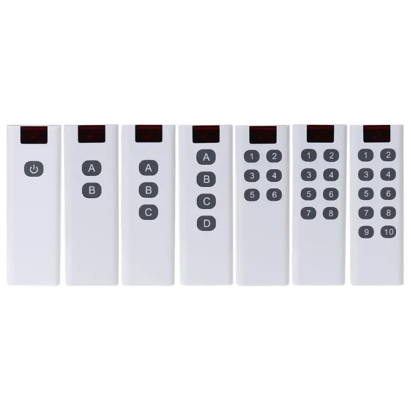 

433MHZ Universal Wireless Learning Code Digital Remote Control Transmitter 3/4/6/8/10 Channels Buttons AK-7010TX