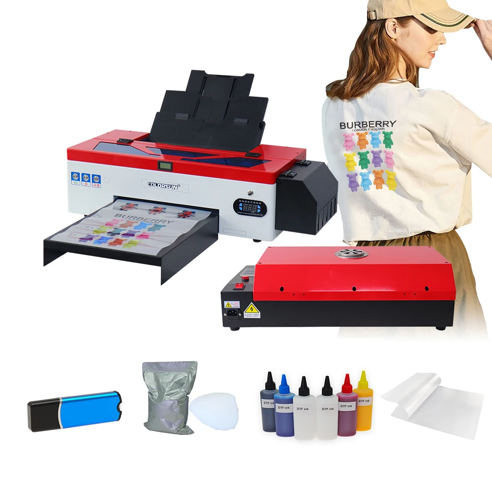 

Hot sales A3 Dtf Textile Fabric Printing L1800-C Flatbed Printer Photo Effect Digital T-shirt Printing Machine With Film Oven