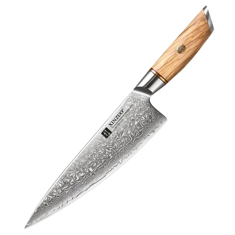 Нож шеф-повара XINZUO из высокоуглеродистой дамасской стали, 8,5 дюйма, 62-64 дюйма