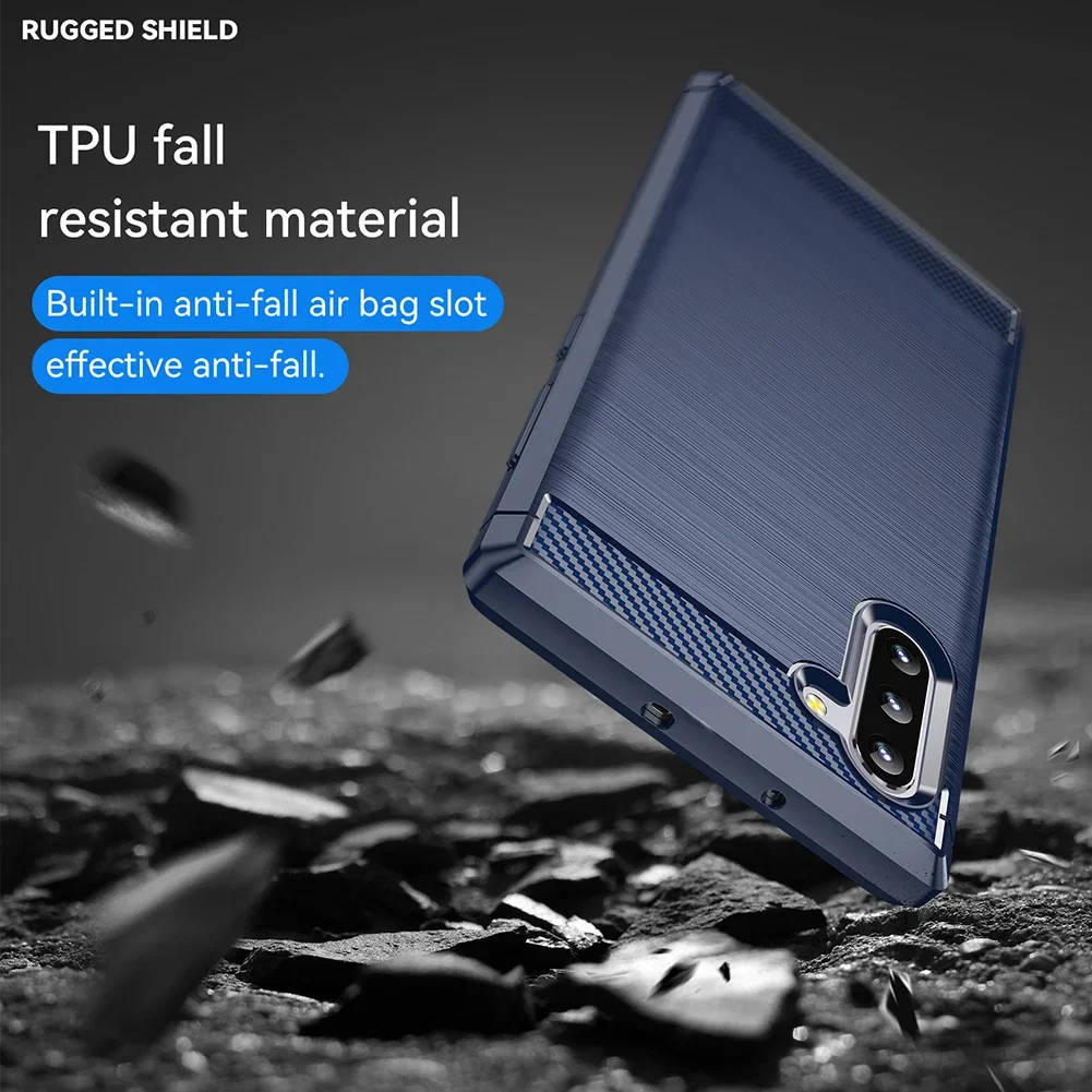 Чехол для Samsung Galaxy Note 10 силиконовый противоударный чехол из ТПУ Carbon Lite + Plus Capa