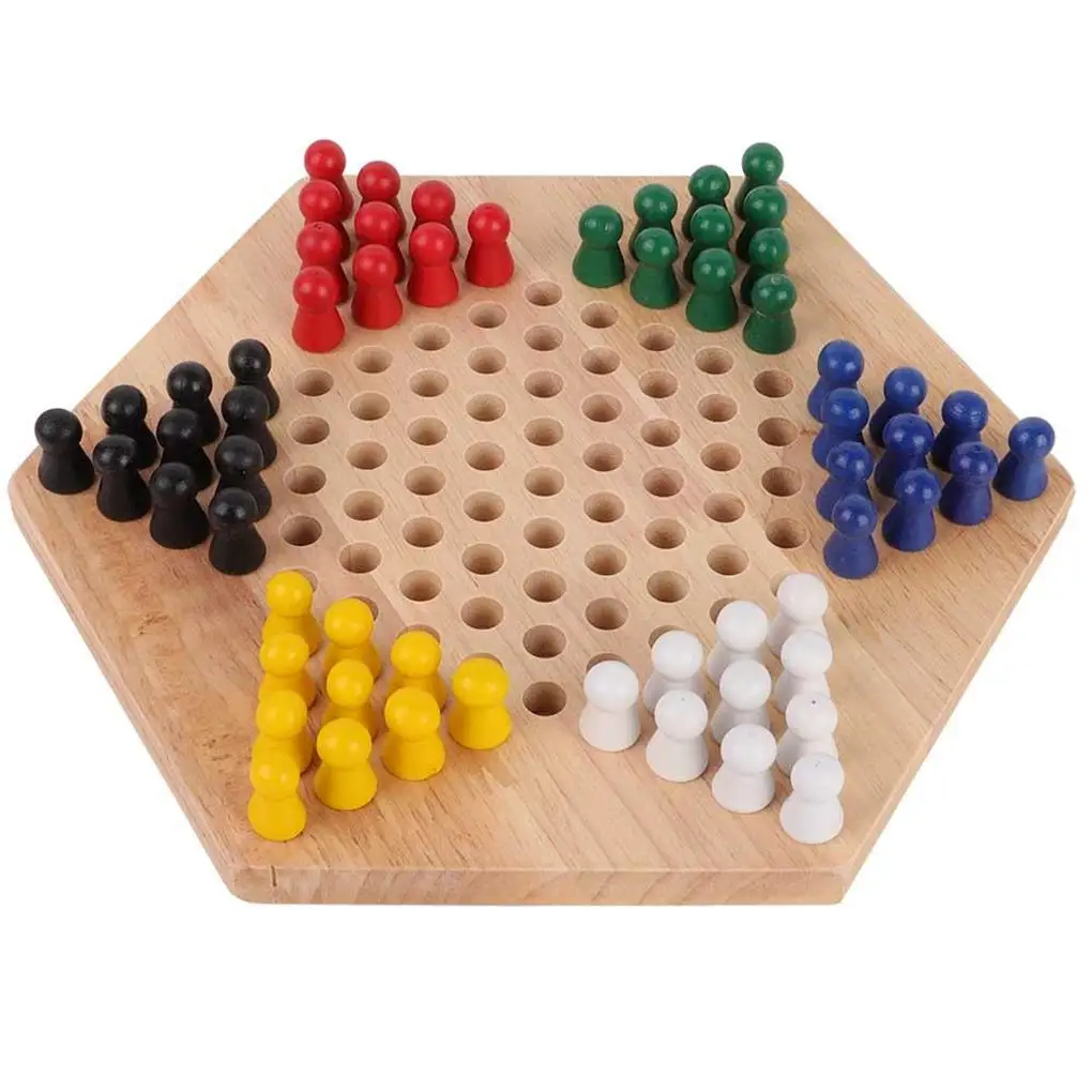 

Chinese Checkers Kids Classic Hexagon Checker Set Family Parent-child Chess Game Toy Household School Birthday Gifts