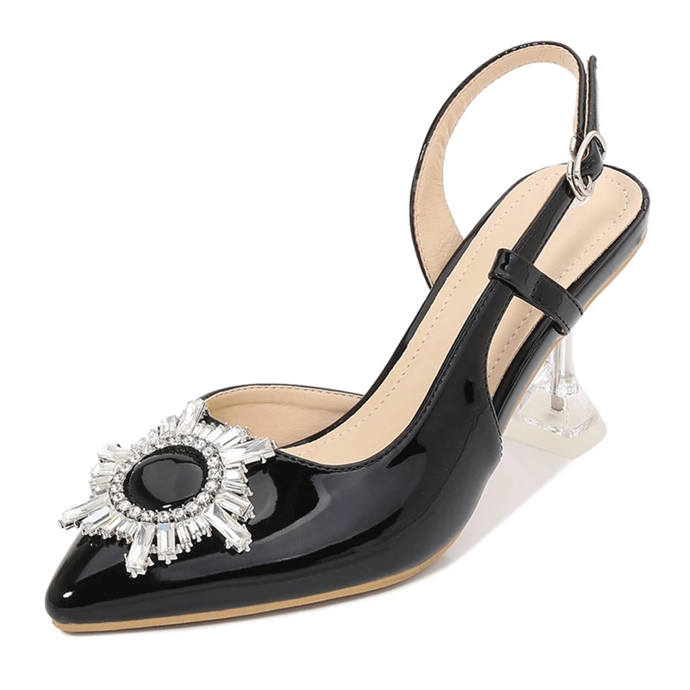 

KarinLuna 2022 New Fashion Summer women's Sandals Big Size 46 High Heels Crystals Party Pointed Toe Stiletto women's Sandals