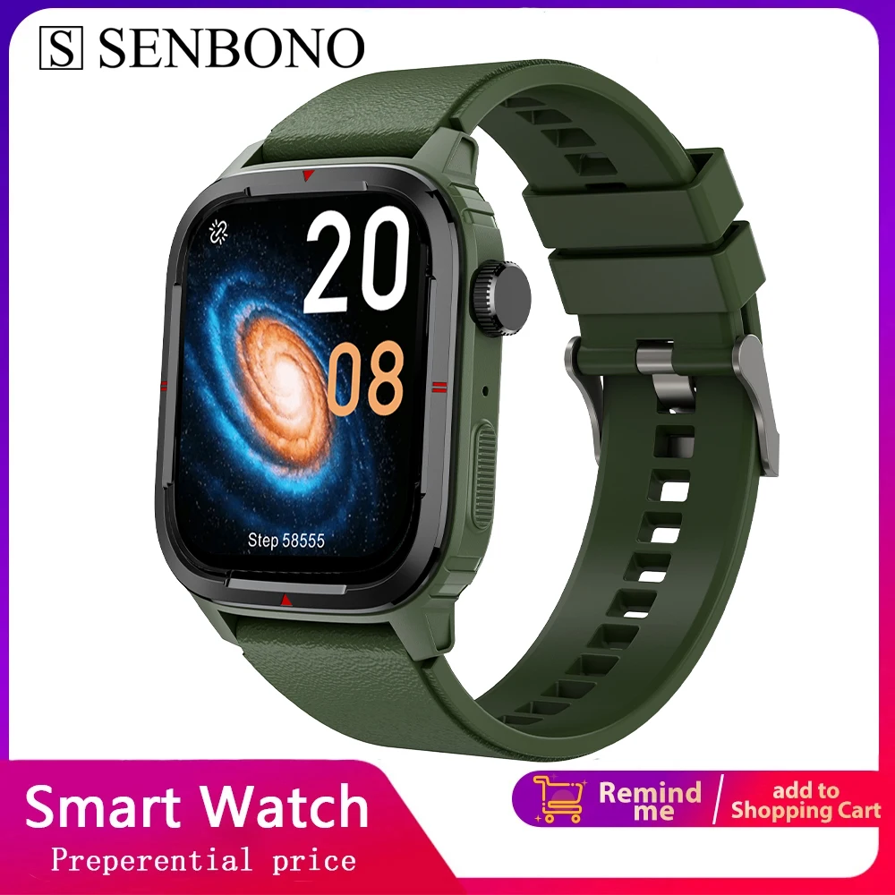 

SENBONO 2022 New Smart Watch Men IP67 Waterproof Heart Rate Monitor Bluetooth Answer Dial Call Smartwatch Women For Android IOS