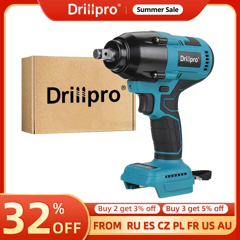 

Гайковерт Drillpro ударный бесщеточный с высоким крутящим моментом, 1/2 нм, дюйма