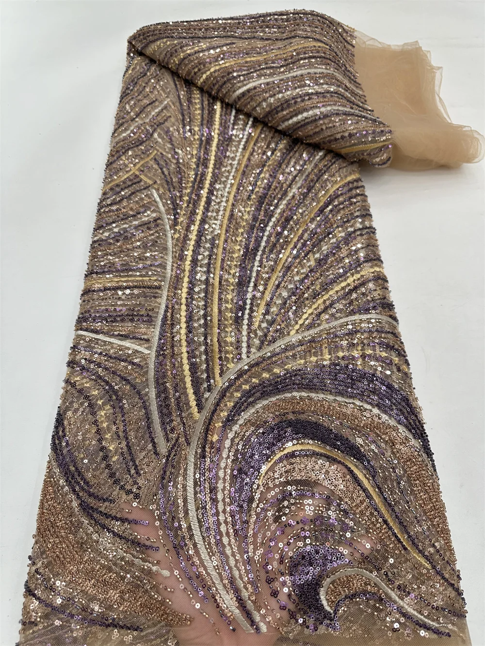 5 ярдов Высококачественная тяжелая ткань из бисера новейшая африканская