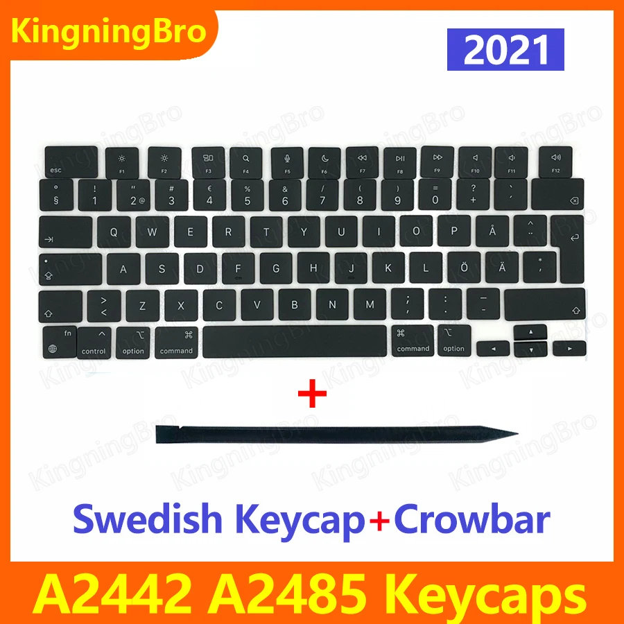 

New Original A2442 A2485 Keycaps Keys Key Cap set Swedish For Macbook Pro M1 Pro Max Retina 14" 16" Late 2021 Keyboard Repair