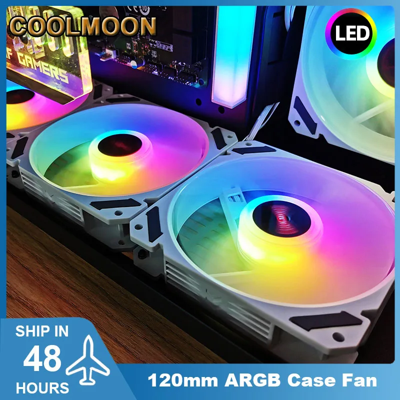 

120mm PC Case Cooling Fan,PWM 5V Gamer Cabinet CPU Air Cooler ARGB 12cm AURA Synchronous