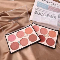 6 colors blush plate peach pallete ace mineral pigment cheek blusher powder contour shadow pink blush makeup professional