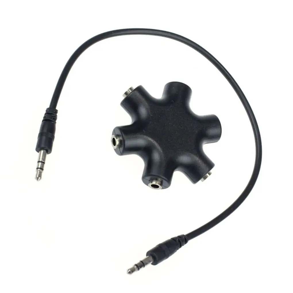 

Mix Colors 3.5mm Snowflake Shape 5 Way Stereo Audio Splitter Jack Earphone Headphone Adapter