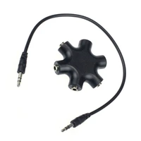 mix colors 3 5mm snowflake shape 5 way stereo audio splitter jack earphone headphone adapter