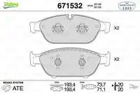 

671532 for ten brake pad A8 / QUATTRO for