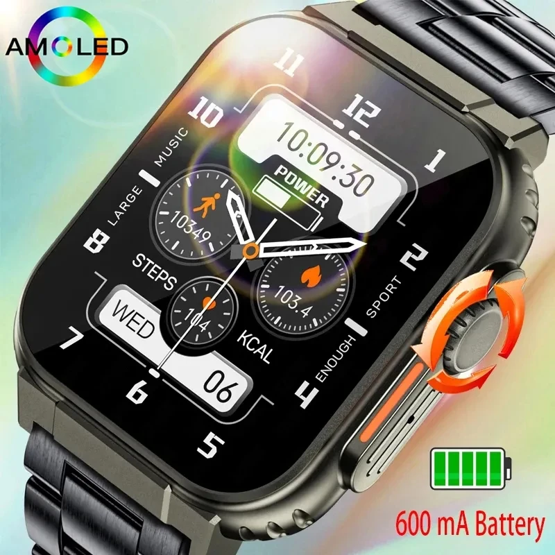 

New Smart Watch Men TWS Bluetooth Headset Call 1.96 HD Screen Heart Rate Health Blood Pressure Waterproof Sport Music Smartwatch