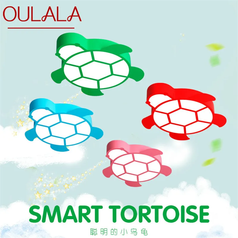 

OULALA Children's Turtle Ceiling Lamp LED Dimmable Creative Cartoon Light For Home Decor Kids Room Kindergarten Remote Control