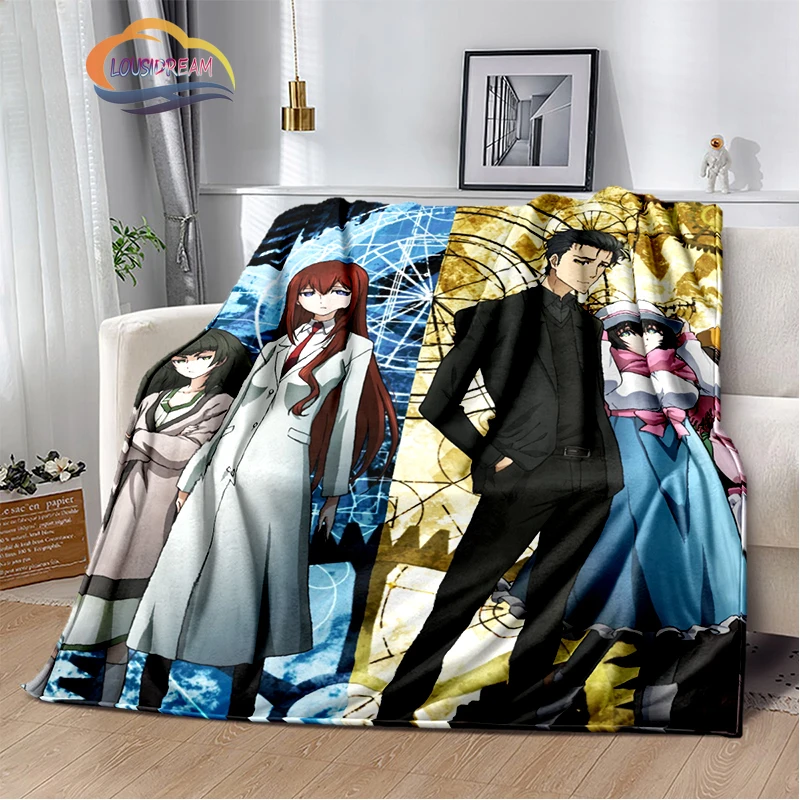 Одеяло с японскими анимациями Steins ворота теплое плюшевое удобное домашнее