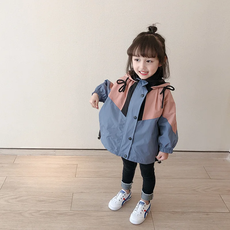 

Baby Coats Windbreaker Zipper Outerwear Spring Hooded Clothing Kids Autumn Toddler Girls Children Casuales Jackets Korean Top