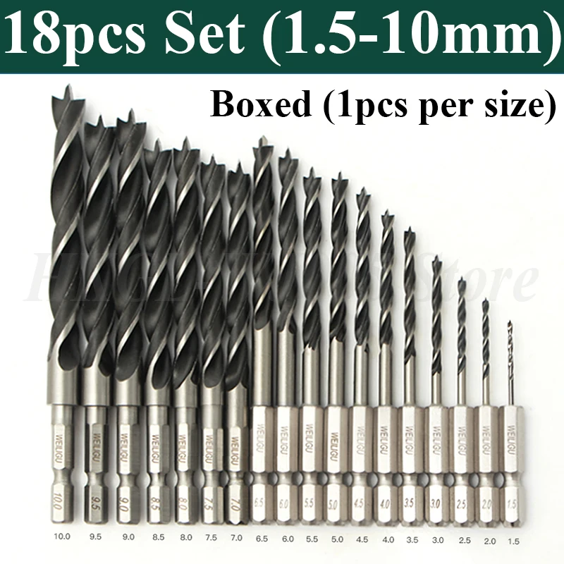 

1/4 шестигранный хвостовик, трехконечное деревообрабатывающее сверло, специальное сверло для деревообработки, деревообрабатывающее электроинструмент для развертывания отверстий 1,5-10 мм