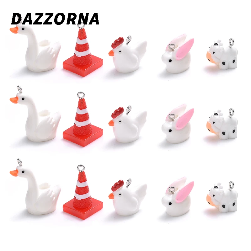 

10 шт. Мультяшные милые смешанные животные полимерные кулоны для шармов брелок для изготовления ювелирных изделий «сделай сам» серьги браслет ожерелье аксессуары фурнитура