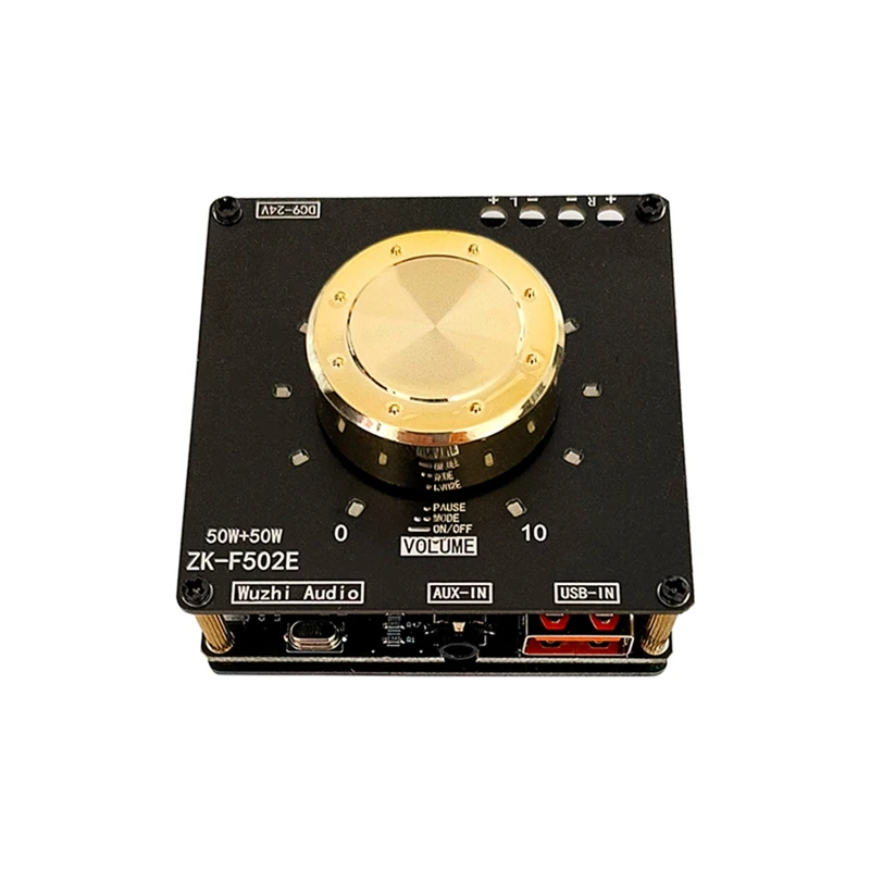 

ZK-F502E Volume Indicator Bluetooth Audio Power Amplifier Board Module LC Filter 2.0 Stereo 50W+50W Audio Amplifier