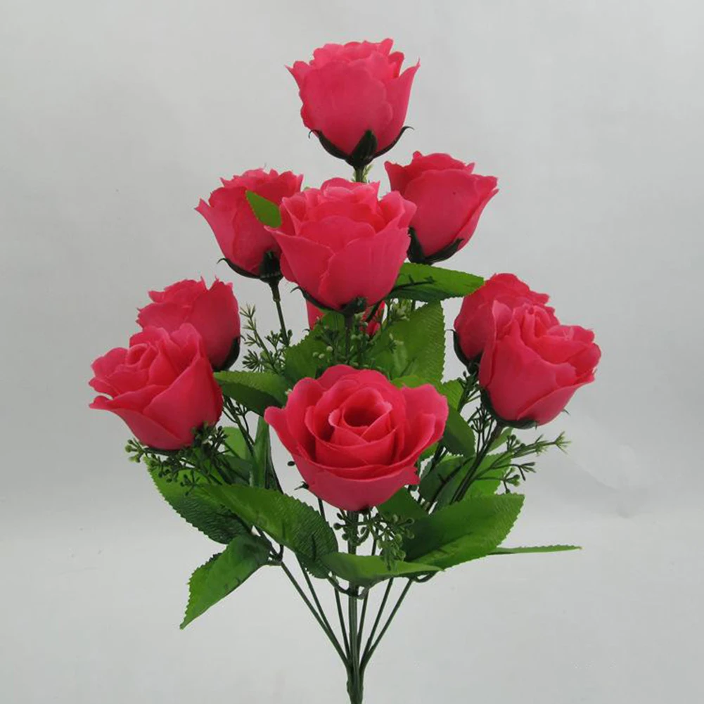 

1pc Beautiful Silk Artificial Rose Flowers Wedding Home Table Decor Long Bouquet Arrange Fake Plant Valentine\\'s Day Presents