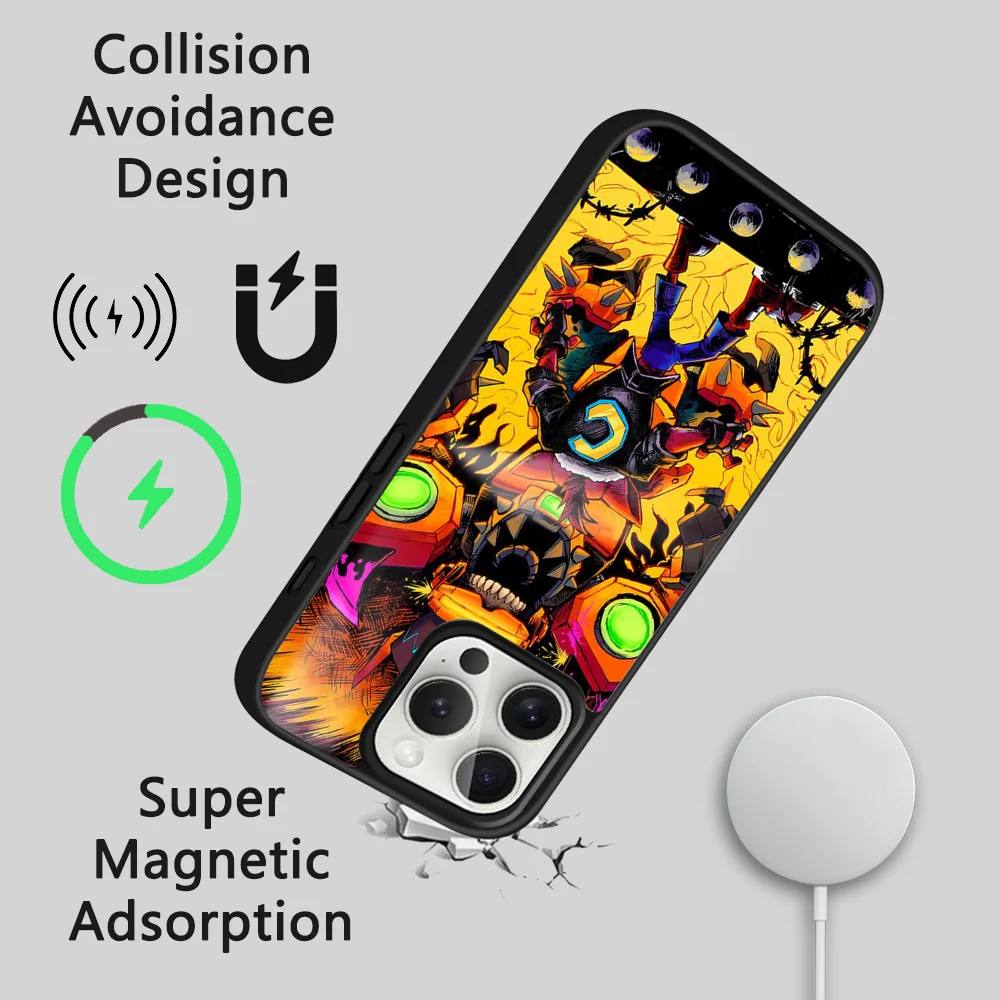 C-Crash B-Bandicoot GAME Phone Case For iPhone 16 15 14 13 12 11 Pro Max Plus Mini Magsafe Mirror Wireless Magnetic Cover
