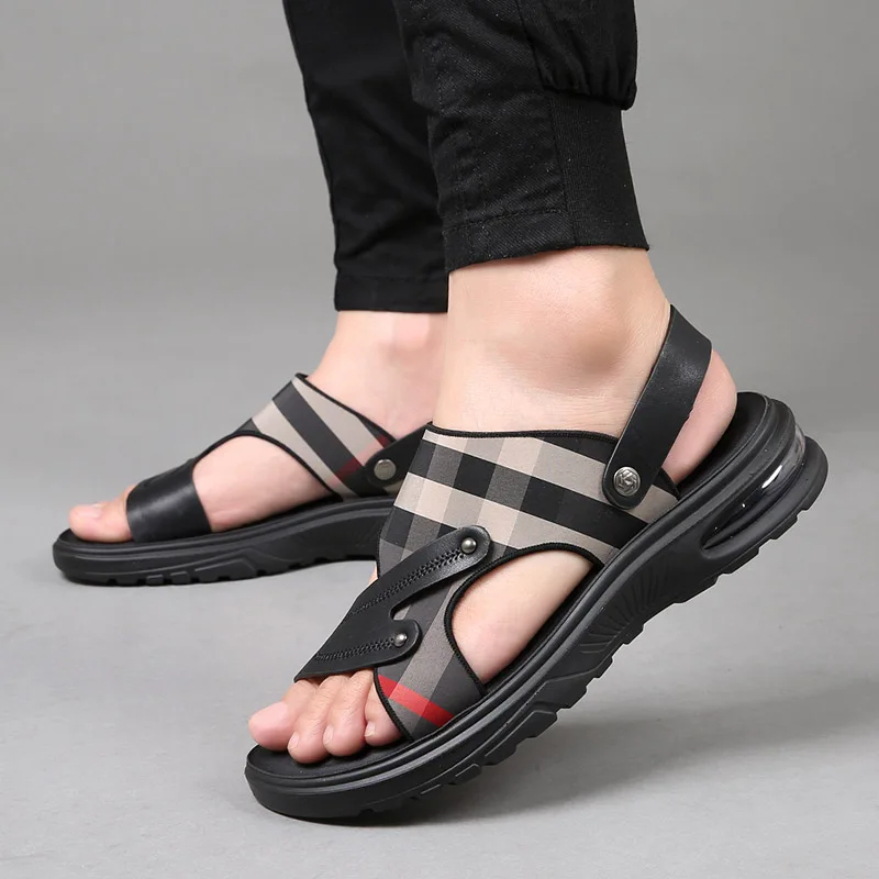 

Men's Cowhide Sandals Summer Men's Non-slip Beach Shoes Unisex Bathroom Slippers Comfortable Slippers Men's Beach Flip Flops