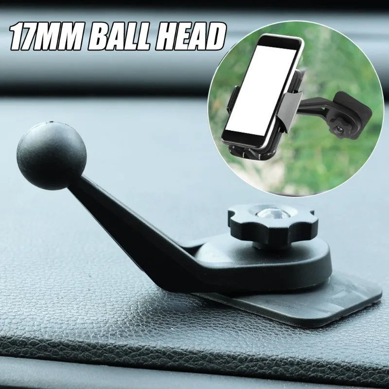 

17mm Ball Head Holder Car Phone Holder Self Adhesive Dashboard Mount Windshield Navigation Bracket Mobile Phone Stand