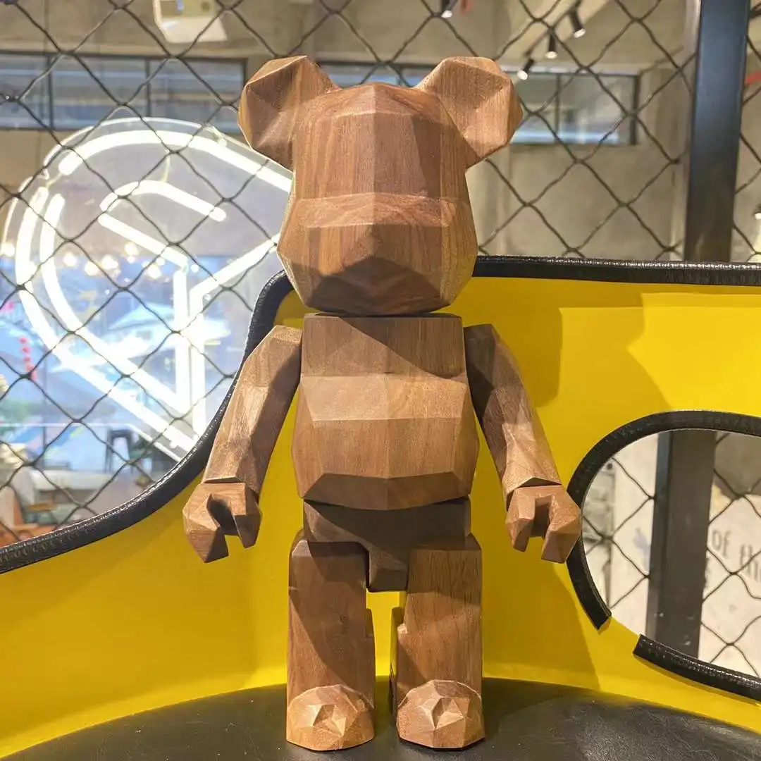 

Bearbrick Karimoku x Fragment (Polygon) 400% Wood movable joints throughout the body high-end wooden box packaging