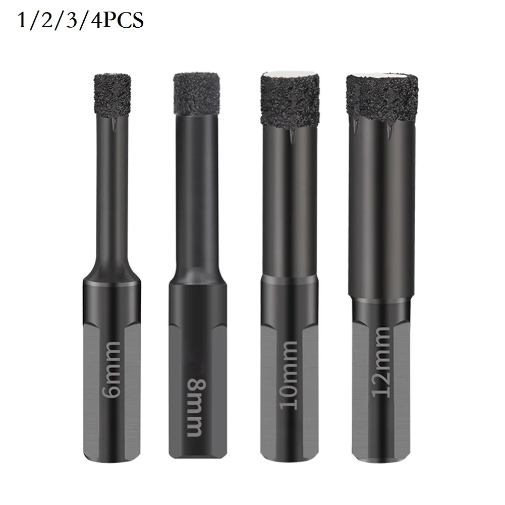 

1/2/3/4pcs Vacuum Brazed Diamond Dry Drill Bits Hole Saw Cutter For Granite Marble Ceramic Vitrified Tile Glass Hole Opener Dril