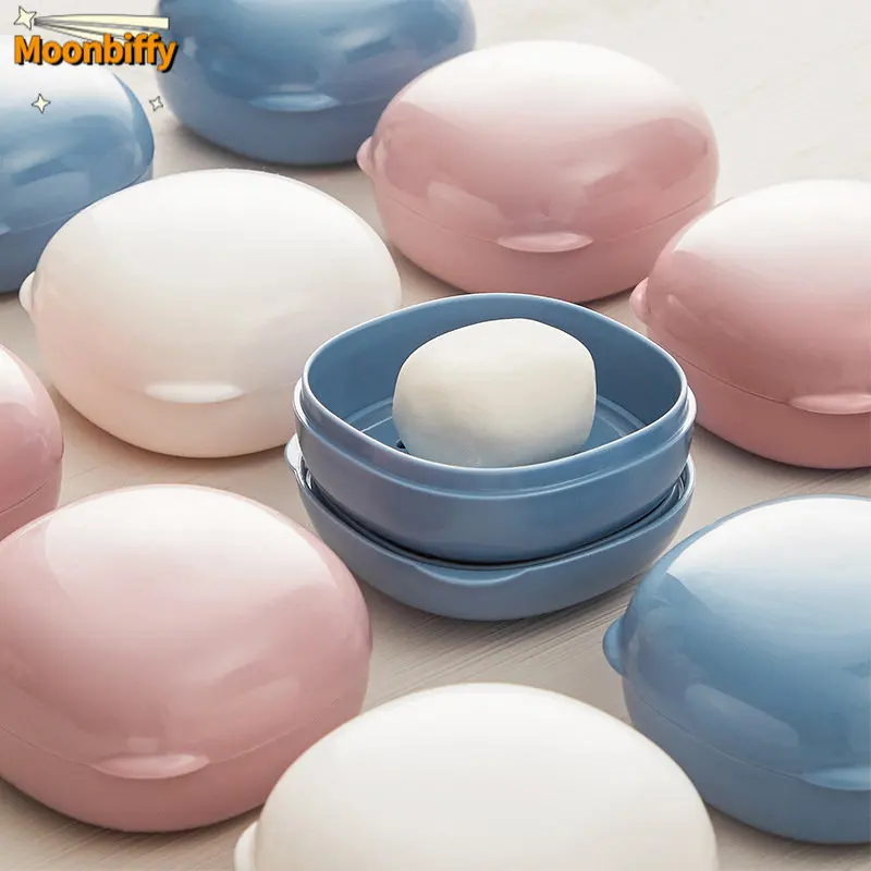 

Travel Soap Dish Box Holder Container Portable Color Sealed Soap Case Bathroom Soap Holders Round Travel Supplies Para Banheiro