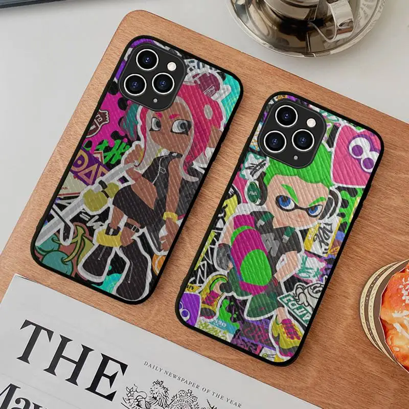 

Splatoons Phone Case Hard Leather Case for iPhone 11 12 13 Mini Pro Max 8 7 Plus SE 2020 X XR XS Coque