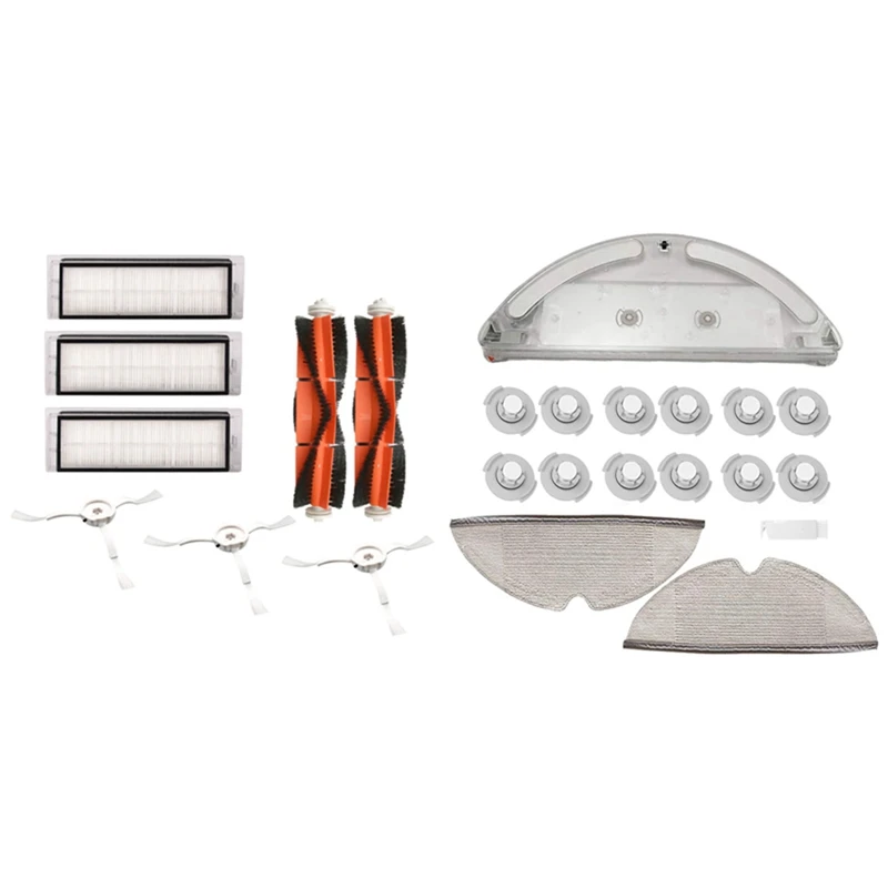 

New-Main Brush Side Brush Hepa Filter For Xiaomi 1 2 Roborock S50 S55 S6 & 1 Water Tank 2 Mop Cloths 12 Water Tank Filter