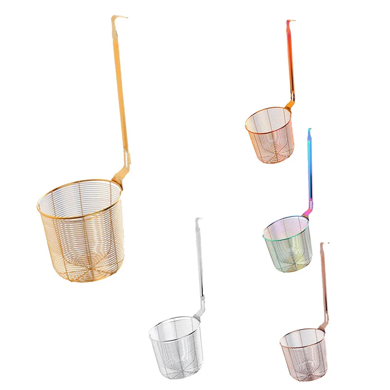 

Kitchen Stainless Steel Food Filter Noodle Colander Soup French Fries Foods Cooking Basket Strainer