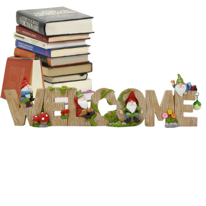 

Welcome Statues Gnome Statue Welcome Outdoor Decor Welcome Sculpture Resin OCrafts For Patio Yard Lawn Porch Garden Decor