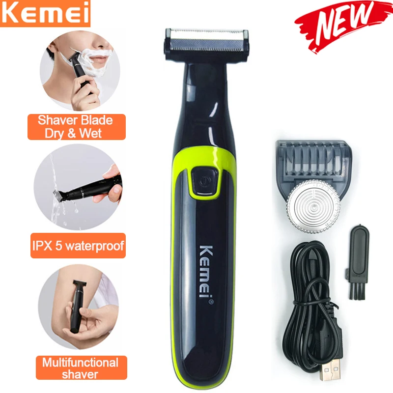 Kemei Electric Shaver For men's Electric Pubic Razor Hair Tr