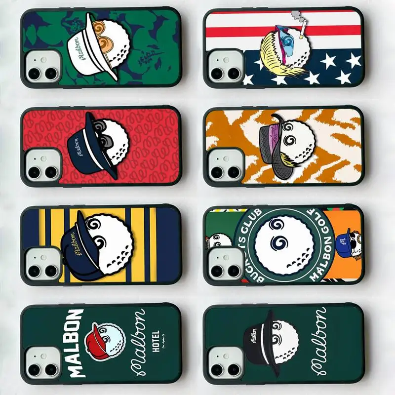 

Golf Style Design-M-Malbons Phone Case Silicone PC+TPU Case for iPhone 11 12 13 Pro Max 8 7 6 Plus X SE XR Hard Fundas
