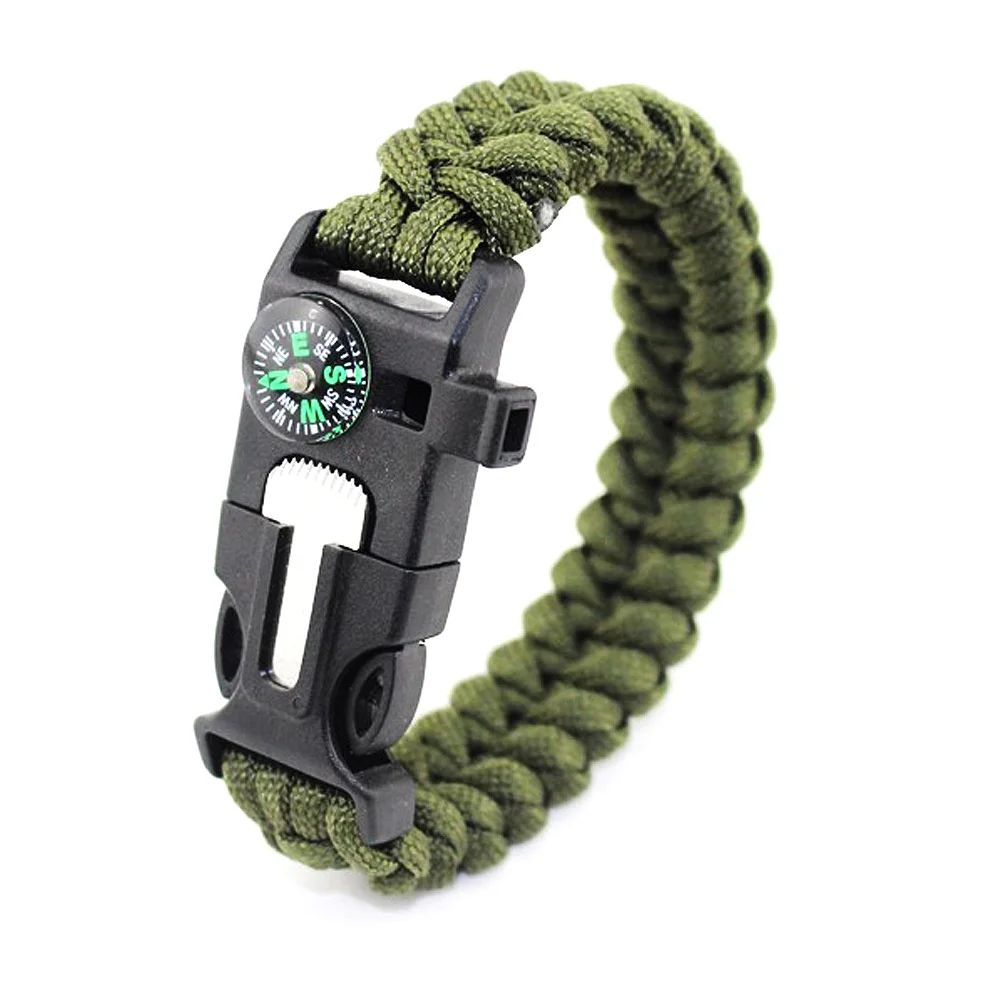 

Military Emergency Paracord Whistle Bracelet Wristband Wrist Strap Multifunction Camping iking Survival Escape Tool Accessories