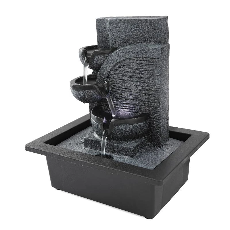 Купить 4 уровня каскадных смолы-рок падает Настольный водяной фонтан с светодиодный геомантического мяч для офиса кабинет домашние стол Декор Продажа 4 уровня каскадных смолы-рок падает Настольный водяной фонтан с светодиодный геомантического мяч для офиса кабинет домашние стол Декор